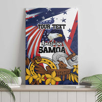 USA-American Samoa Flag Day Personalized Canvas Wall Art Bald Eagle Polynesian Tribal Pattern