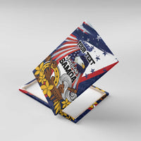 USA-American Samoa Flag Day Personalized Canvas Wall Art Bald Eagle Polynesian Tribal Pattern