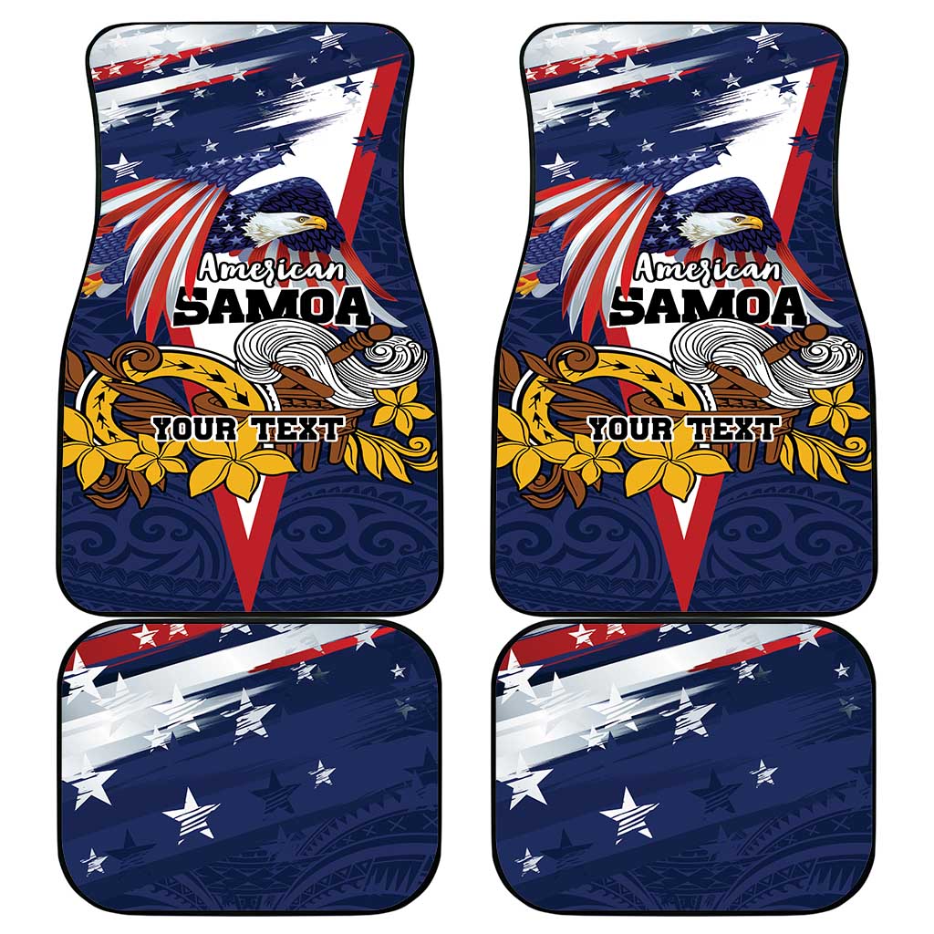 USA-American Samoa Flag Day Personalized Car Mats Bald Eagle Polynesian Tribal Pattern
