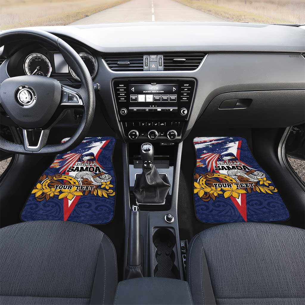 USA-American Samoa Flag Day Personalized Car Mats Bald Eagle Polynesian Tribal Pattern