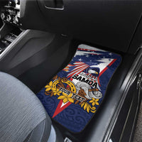 USA-American Samoa Flag Day Personalized Car Mats Bald Eagle Polynesian Tribal Pattern