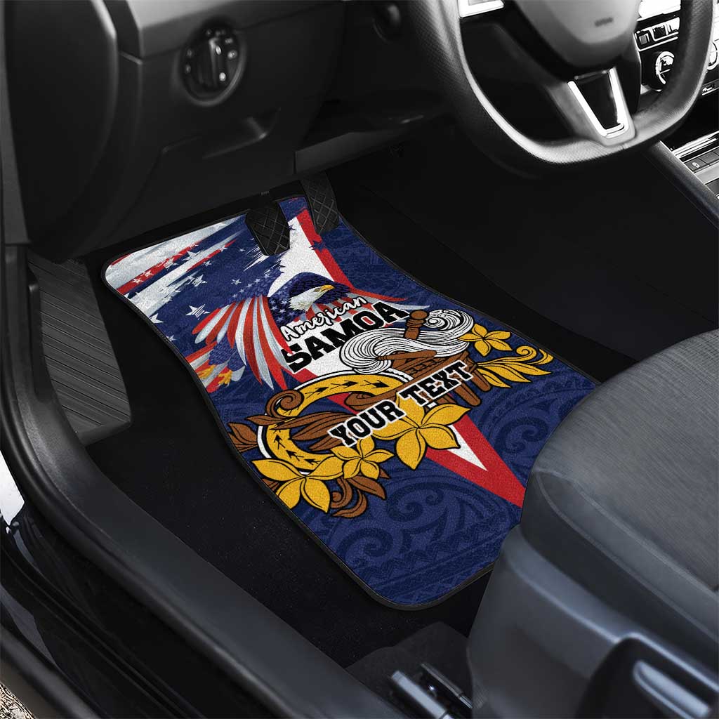 USA-American Samoa Flag Day Personalized Car Mats Bald Eagle Polynesian Tribal Pattern
