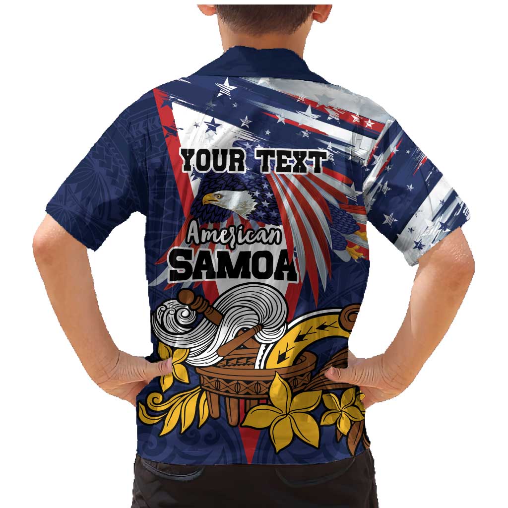 USA-American Samoa Flag Day Personalized Family Matching Mermaid Dress and Hawaiian Shirt Bald Eagle Polynesian Tribal Pattern