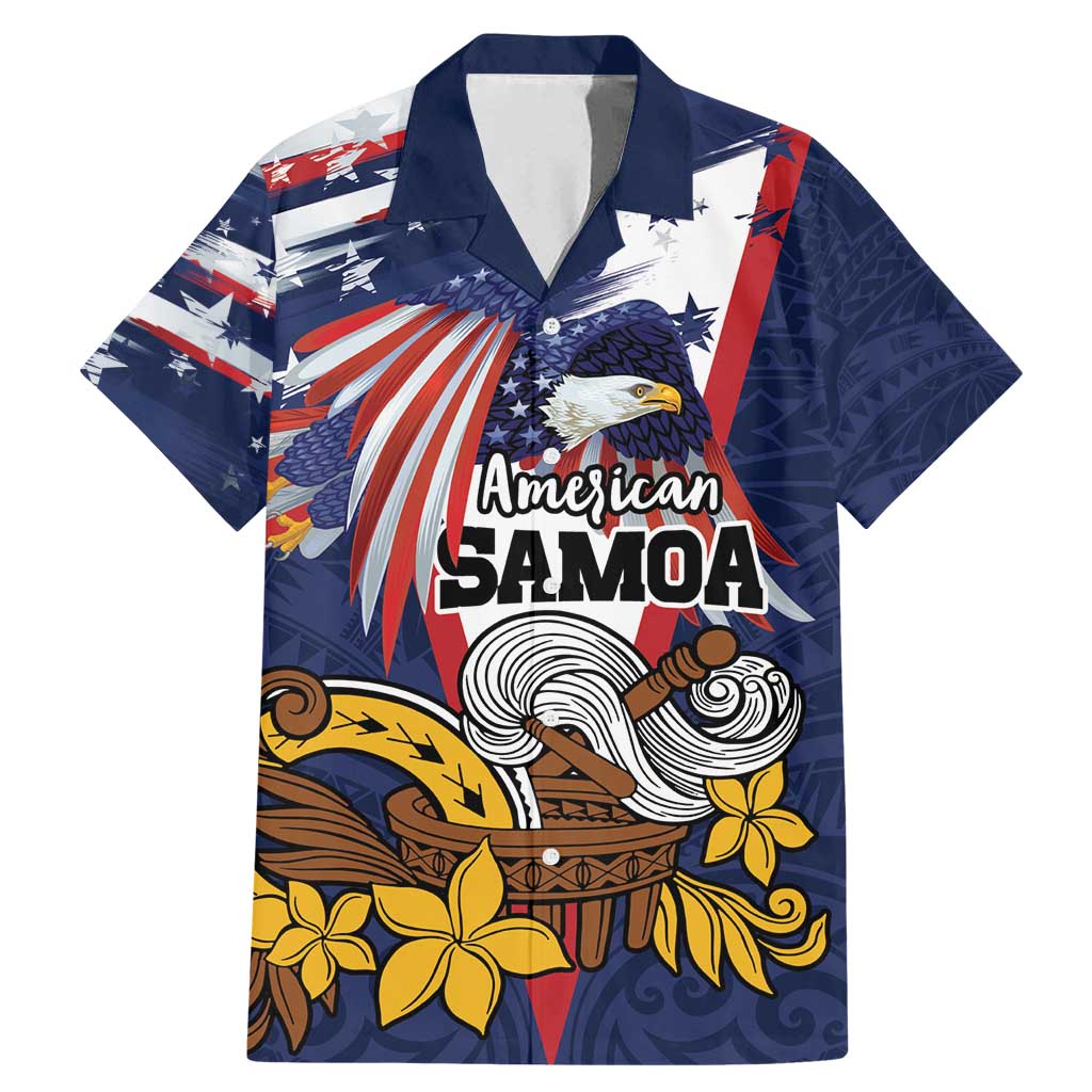 USA-American Samoa Flag Day Personalized Family Matching Mermaid Dress and Hawaiian Shirt Bald Eagle Polynesian Tribal Pattern