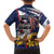 USA-American Samoa Flag Day Personalized Family Matching Off The Shoulder Long Sleeve Dress and Hawaiian Shirt Bald Eagle Polynesian Tribal Pattern