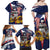 USA-American Samoa Flag Day Personalized Family Matching Off Shoulder Maxi Dress and Hawaiian Shirt Bald Eagle Polynesian Tribal Pattern