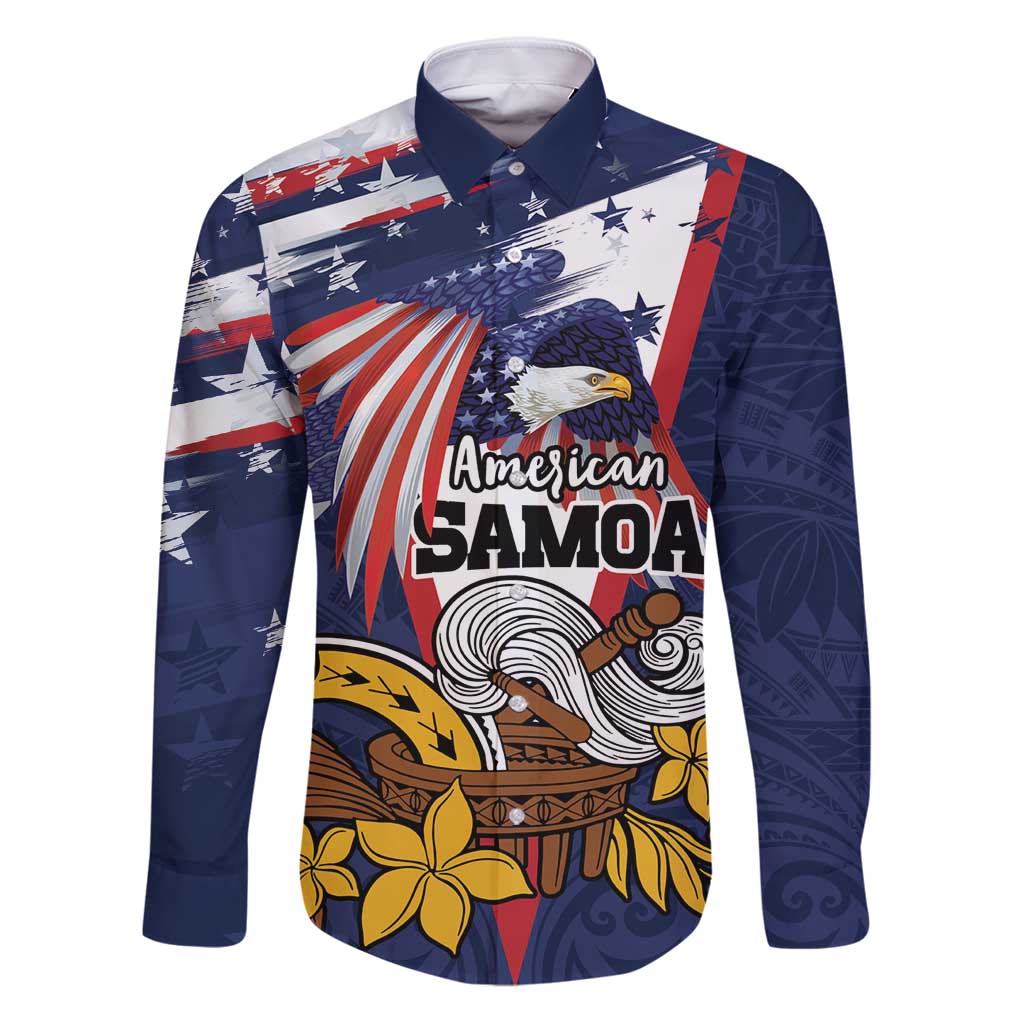USA-American Samoa Flag Day Personalized Family Matching Puletasi and Hawaiian Shirt Bald Eagle Polynesian Tribal Pattern