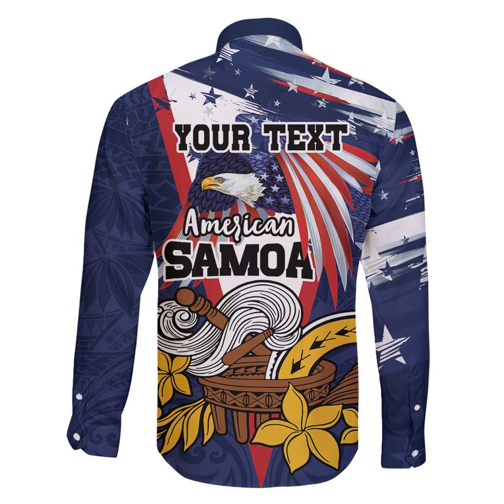 USA-American Samoa Flag Day Personalized Family Matching Puletasi and Hawaiian Shirt Bald Eagle Polynesian Tribal Pattern