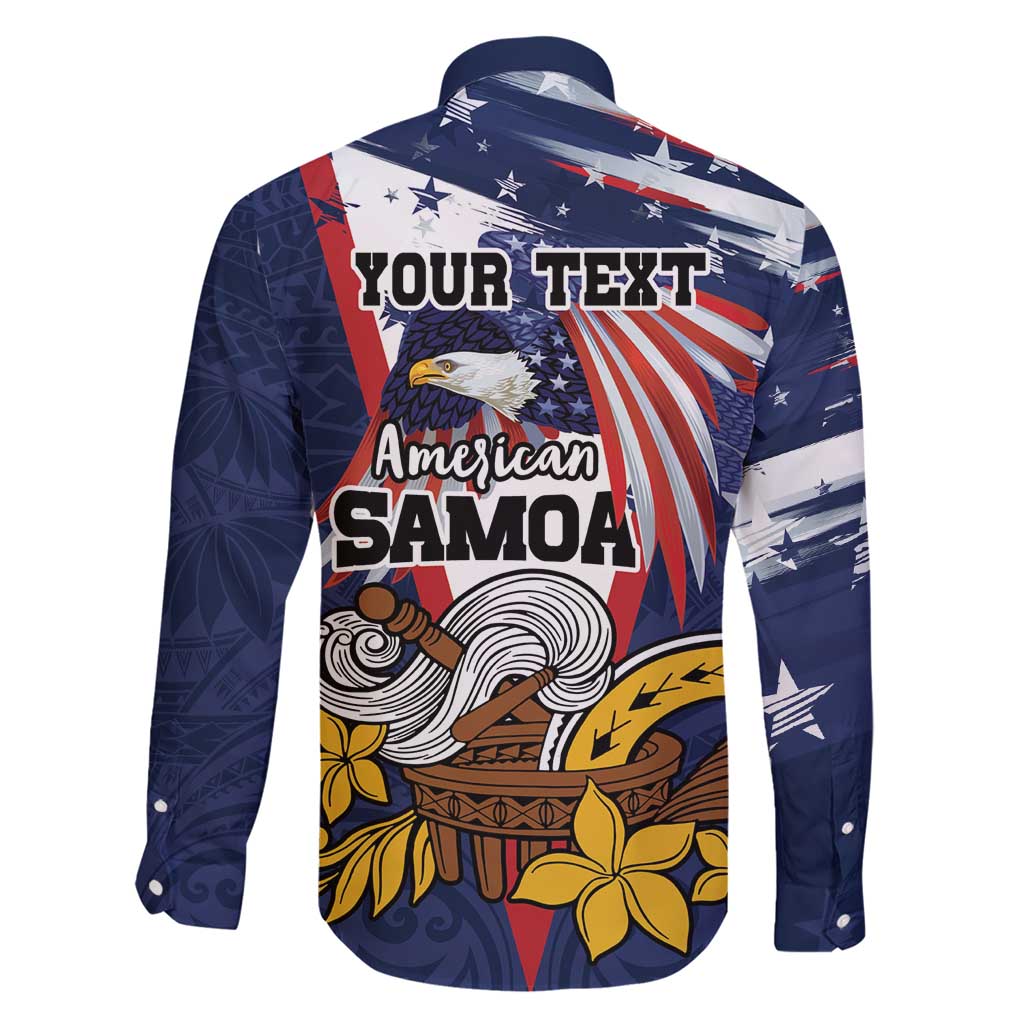 USA-American Samoa Flag Day Personalized Family Matching Short Sleeve Bodycon Dress and Hawaiian Shirt Bald Eagle Polynesian Tribal Pattern