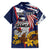 USA-American Samoa Flag Day Personalized Family Matching Summer Maxi Dress and Hawaiian Shirt Bald Eagle Polynesian Tribal Pattern