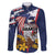 USA-American Samoa Flag Day Personalized Family Matching Summer Maxi Dress and Hawaiian Shirt Bald Eagle Polynesian Tribal Pattern