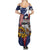 USA-American Samoa Flag Day Personalized Family Matching Summer Maxi Dress and Hawaiian Shirt Bald Eagle Polynesian Tribal Pattern