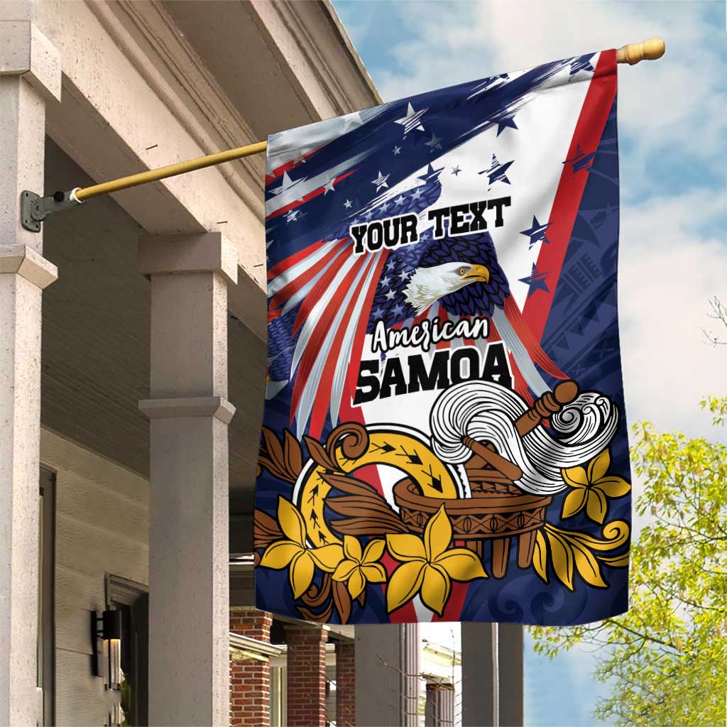USA-American Samoa Flag Day Personalized Garden Flag Bald Eagle Polynesian Tribal Pattern