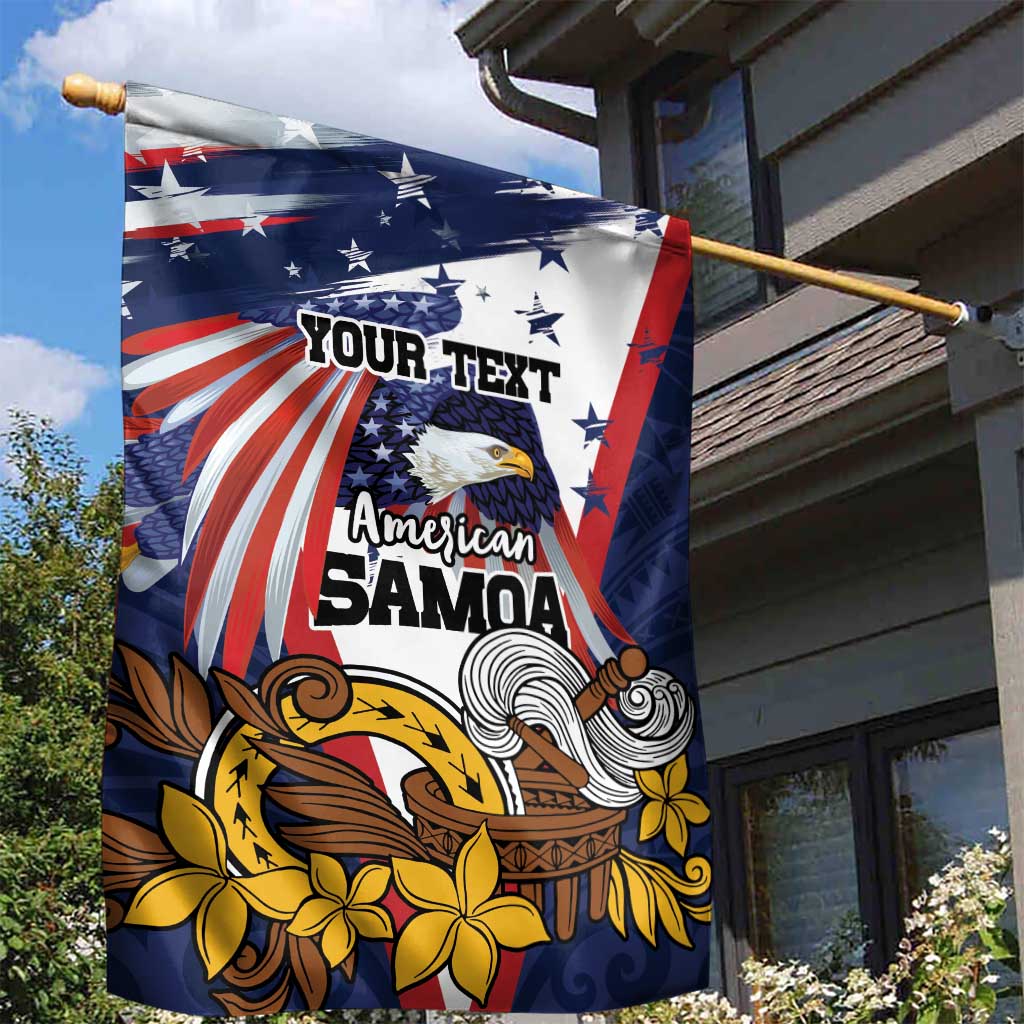 USA-American Samoa Flag Day Personalized Garden Flag Bald Eagle Polynesian Tribal Pattern