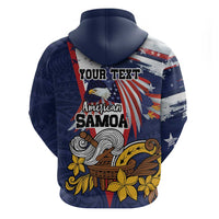 USA-American Samoa Flag Day Personalized Hoodie Bald Eagle Polynesian Tribal Pattern