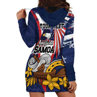 USA-American Samoa Flag Day Personalized Hoodie Dress Bald Eagle Polynesian Tribal Pattern