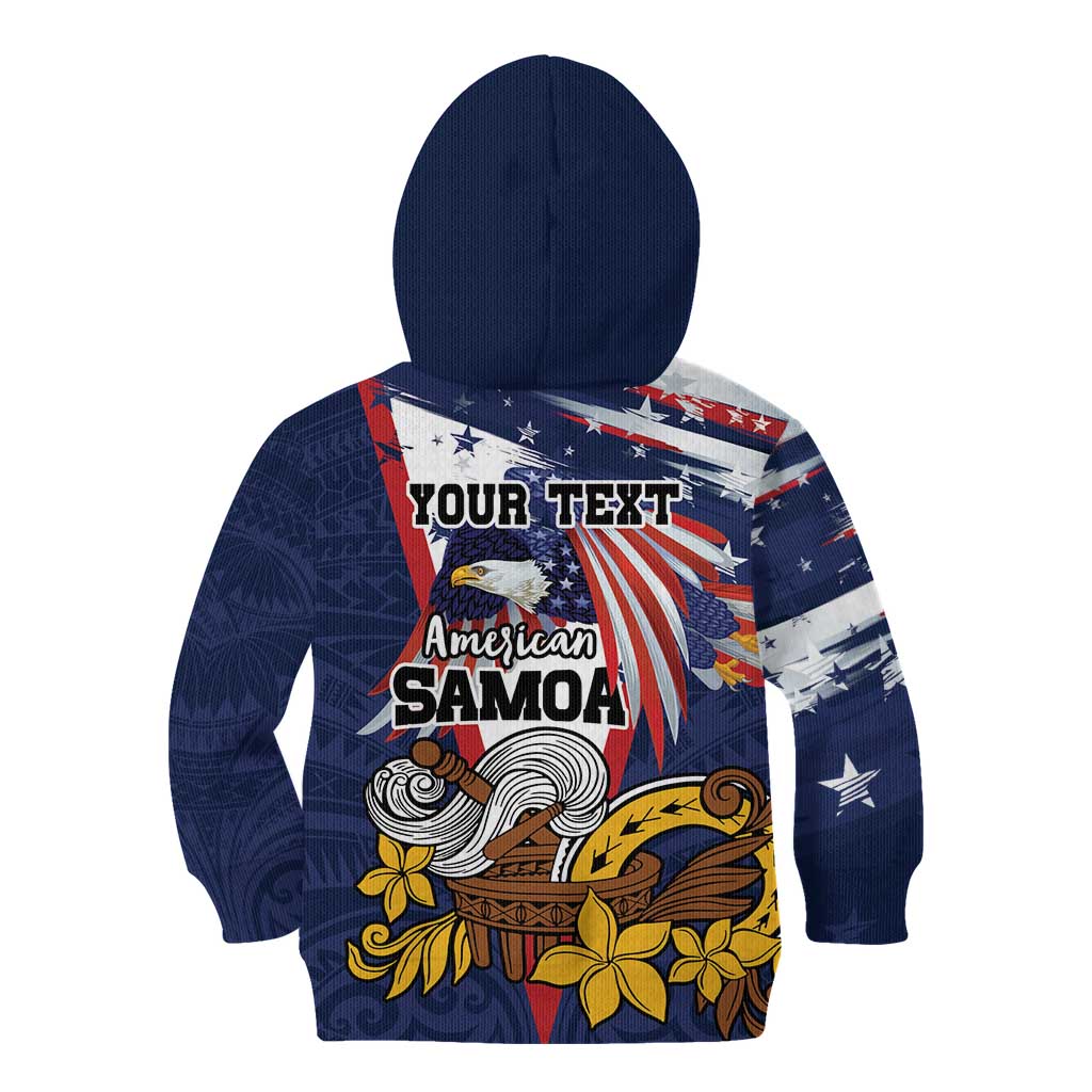 USA-American Samoa Flag Day Personalized Kid Hoodie Bald Eagle Polynesian Tribal Pattern