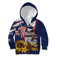 USA-American Samoa Flag Day Personalized Kid Hoodie Bald Eagle Polynesian Tribal Pattern