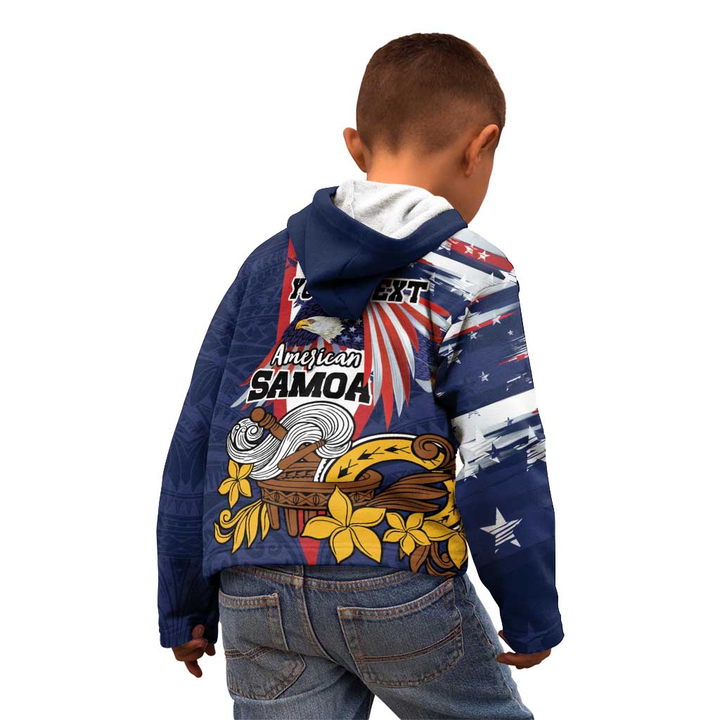 USA-American Samoa Flag Day Personalized Kid Hoodie Bald Eagle Polynesian Tribal Pattern