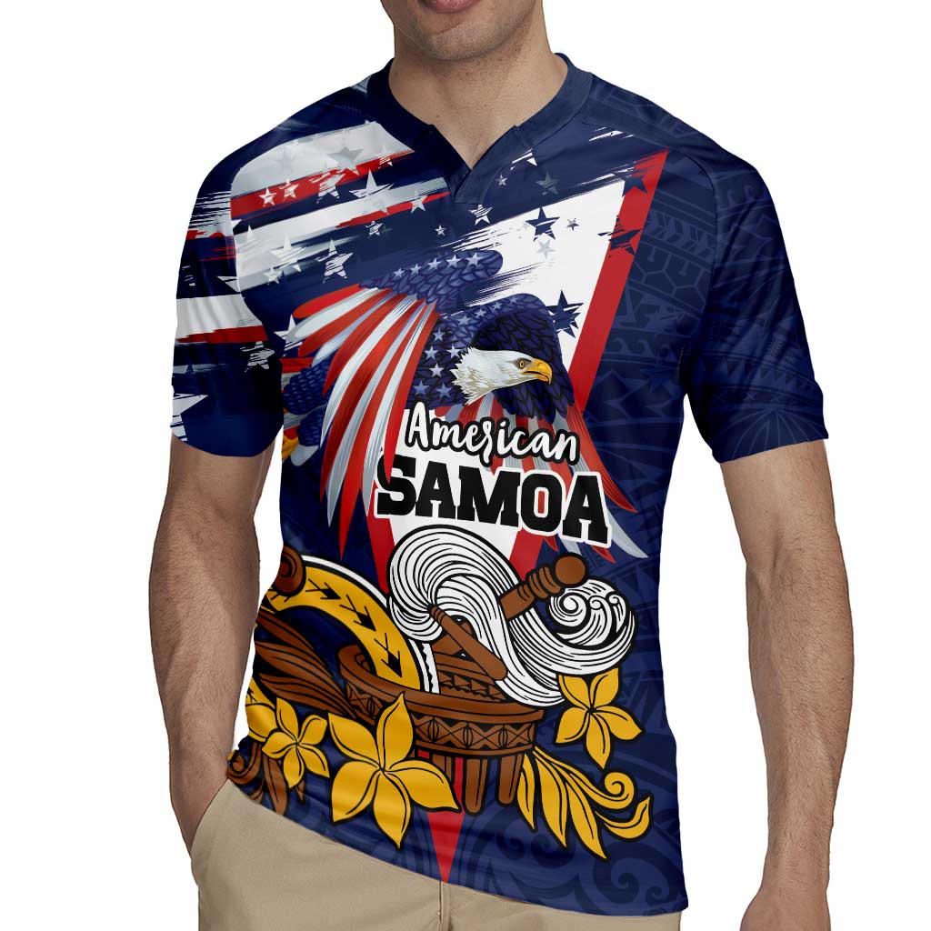 USA-American Samoa Flag Day Personalized Rugby Jersey Bald Eagle Polynesian Tribal Pattern
