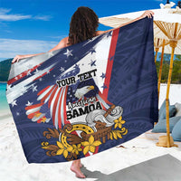 USA-American Samoa Flag Day Personalized Sarong Bald Eagle Polynesian Tribal Pattern