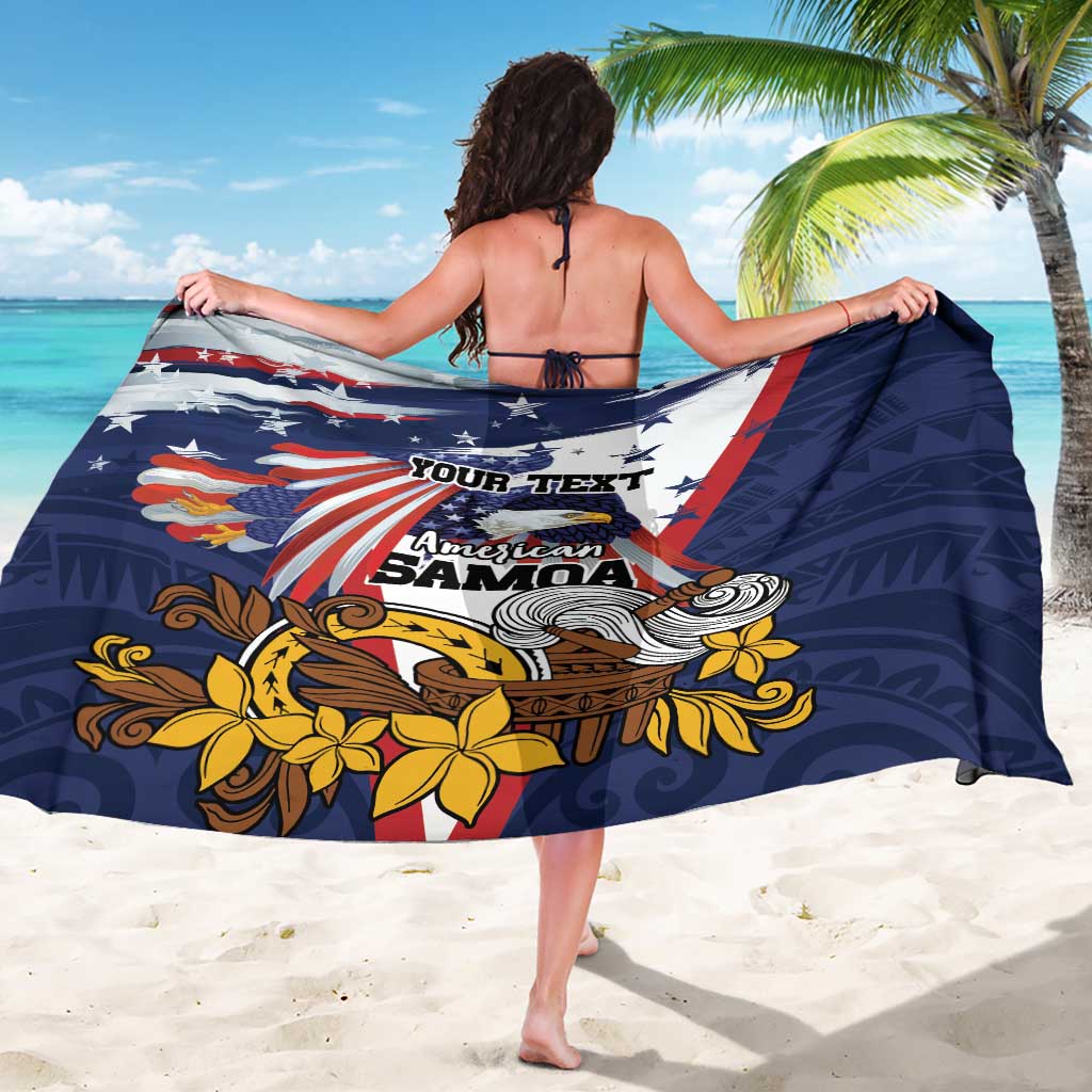 USA-American Samoa Flag Day Personalized Sarong Bald Eagle Polynesian Tribal Pattern