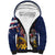 USA-American Samoa Flag Day Personalized Sherpa Hoodie Bald Eagle Polynesian Tribal Pattern