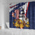 USA-American Samoa Flag Day Personalized Shower Curtain Bald Eagle Polynesian Tribal Pattern