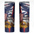 USA-American Samoa Flag Day Personalized Skinny Tumbler Bald Eagle Polynesian Tribal Pattern