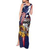 USA-American Samoa Flag Day Personalized Tank Maxi Dress Bald Eagle Polynesian Tribal Pattern