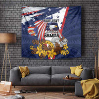 USA-American Samoa Flag Day Personalized Tapestry Bald Eagle Polynesian Tribal Pattern