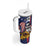 USA-American Samoa Flag Day Personalized Tumbler With Handle Bald Eagle Polynesian Tribal Pattern