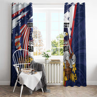USA-American Samoa Flag Day Personalized Window Curtain Bald Eagle Polynesian Tribal Pattern