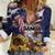USA-American Samoa Flag Day Personalized Women Casual Shirt Bald Eagle Polynesian Tribal Pattern