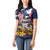 USA-American Samoa Flag Day Personalized Women Polo Shirt Bald Eagle Polynesian Tribal Pattern