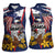 USA-American Samoa Flag Day Personalized Women Sleeveless Polo Shirt Bald Eagle Polynesian Tribal Pattern