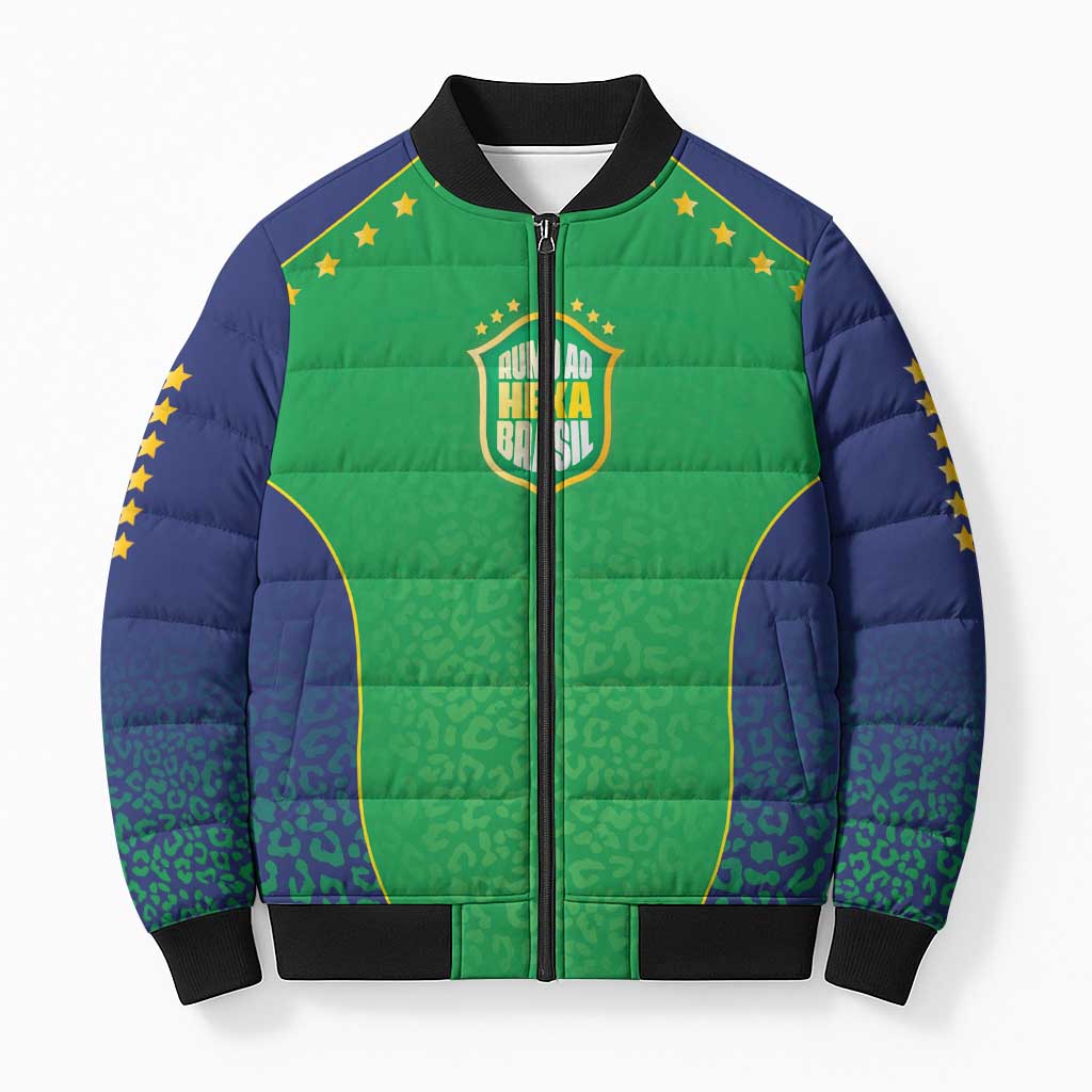 Custom Brazil Victory Dream Bomber Puffer Jacket Rumo Ao Hexa
