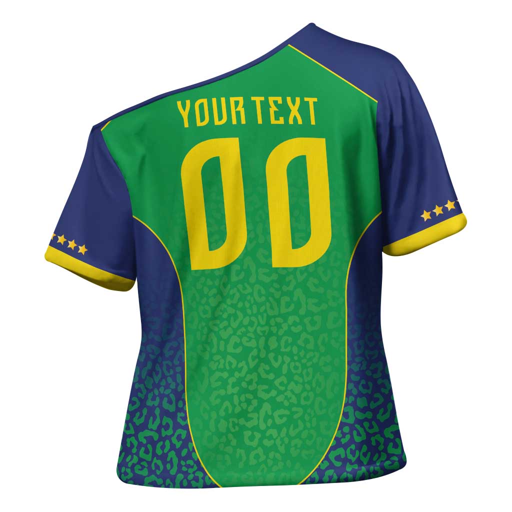 Custom Brazil Victory Dream Cross Shoulder Shirt Rumo Ao Hexa