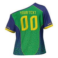 Custom Brazil Victory Dream Cross Shoulder Shirt Rumo Ao Hexa