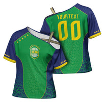Custom Brazil Victory Dream Cross Shoulder Shirt Rumo Ao Hexa
