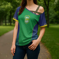Custom Brazil Victory Dream Cross Shoulder Shirt Rumo Ao Hexa