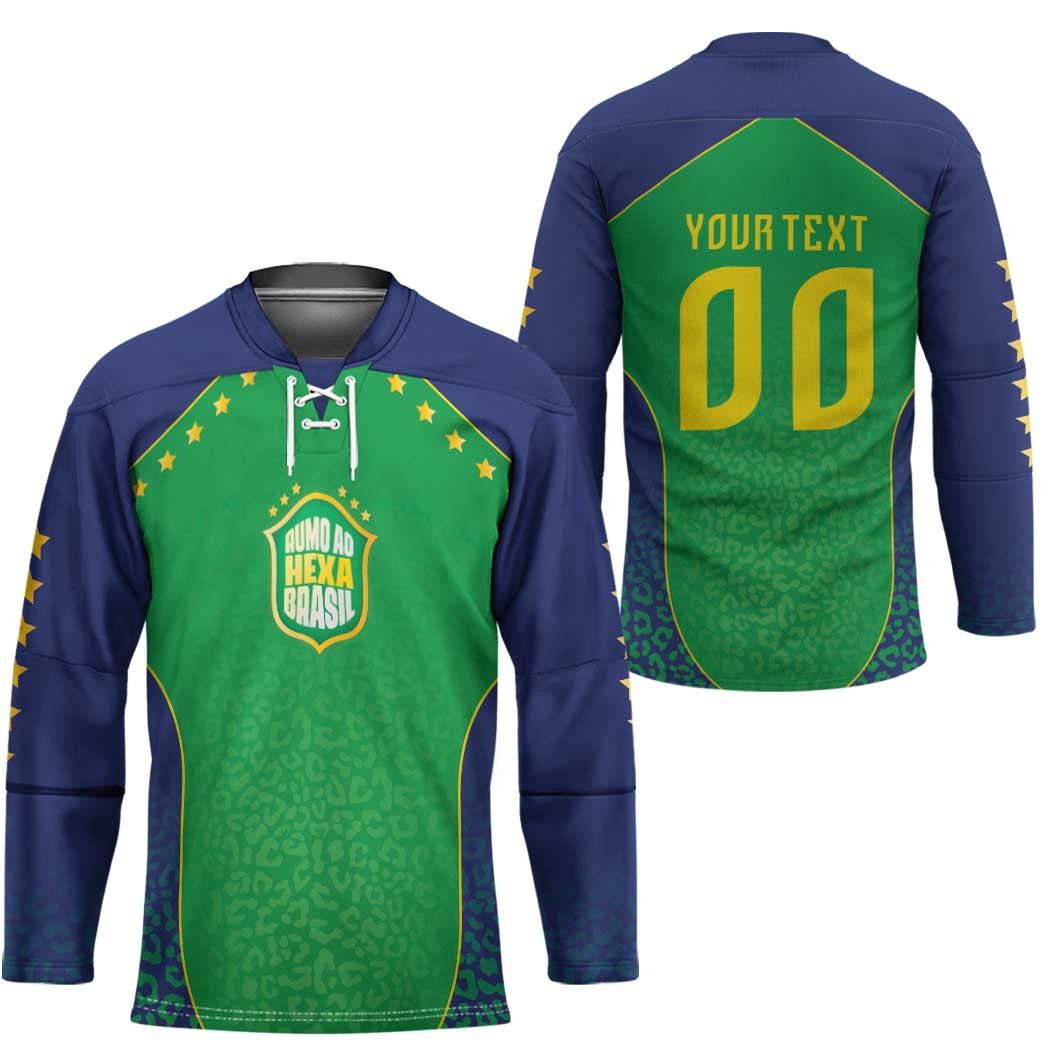 Custom Brazil Victory Dream Hockey Jersey Rumo Ao Hexa