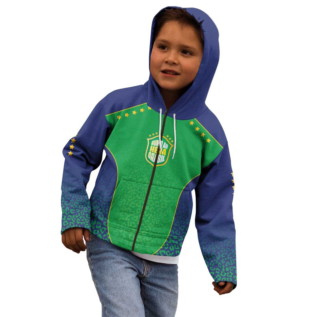 Custom Brazil Victory Dream Kid Hoodie Rumo Ao Hexa