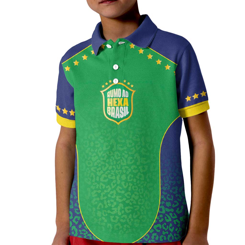 Custom Brazil Victory Dream Kid Polo Shirt Rumo Ao Hexa
