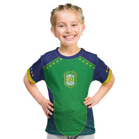 Custom Brazil Victory Dream Kid T Shirt Rumo Ao Hexa