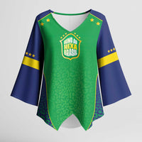 Custom Brazil Victory Dream Kimono Sleeve Blouse Rumo Ao Hexa