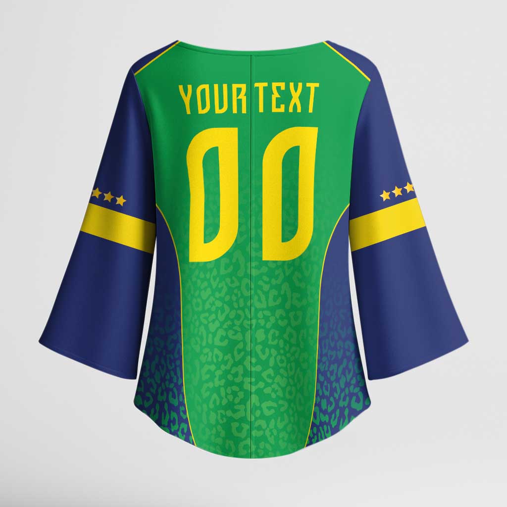 Custom Brazil Victory Dream Kimono Sleeve Blouse Rumo Ao Hexa