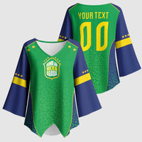 Custom Brazil Victory Dream Kimono Sleeve Blouse Rumo Ao Hexa