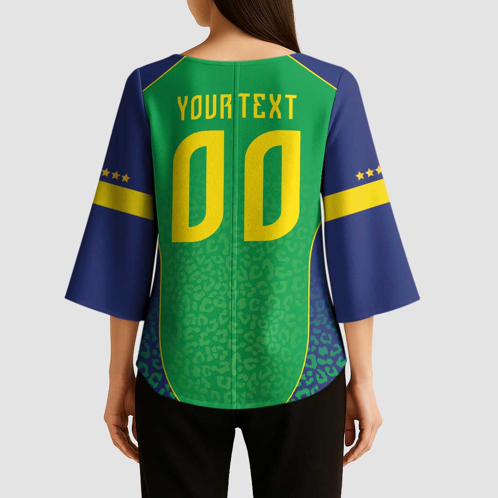 Custom Brazil Victory Dream Kimono Sleeve Blouse Rumo Ao Hexa