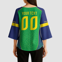 Custom Brazil Victory Dream Kimono Sleeve Blouse Rumo Ao Hexa